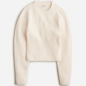 J. Crew Raglan Fitted Waist Crewneck Sweater ECRU